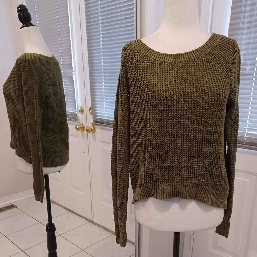 $4 Add-on Green Knit Sweater - Size Small